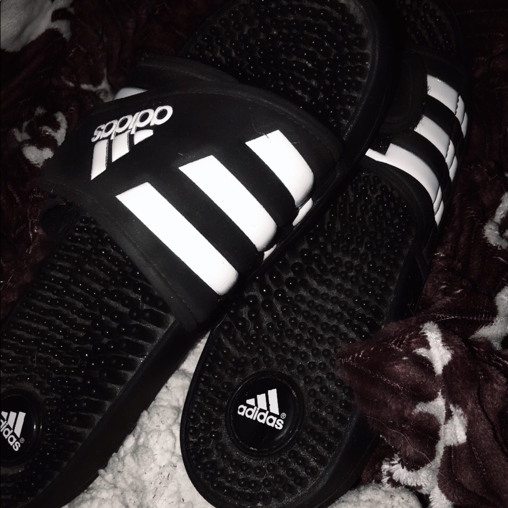 Adidas Adissage Slides Size 8 B&W